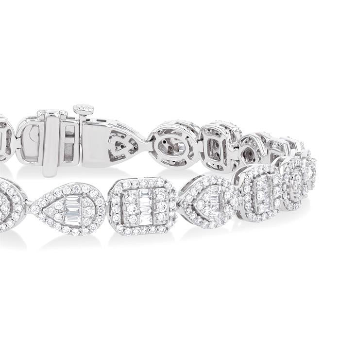 Mixed Shape Halo Fusion Diamond Bracelet