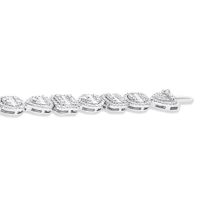 Mixed Shape Halo Fusion Diamond Bracelet