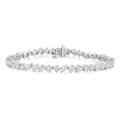 5 3/4 Ctw Mixed Shape Cut Diamond Fashion Bracelet in 14K White Gold