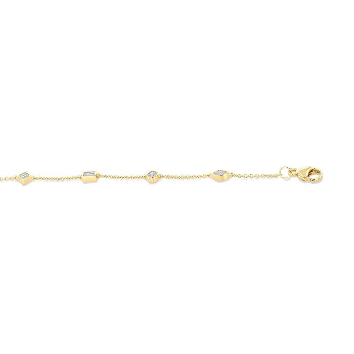 Bezel Set Diamond Fashion Chain Bracelet