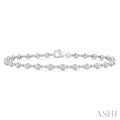 1 Ctw Bezel Set Round Cut Diamond Station Bracelet in 14K White Gold