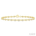 1 Ctw Bezel Set Round Cut Diamond Station Bracelet in 14K Yellow Gold