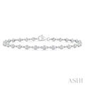 1 Ctw Bezel Set Round Cut Diamond Station Bracelet in Platinum