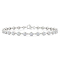 2 Ctw Bezel Set Round Cut Diamond Station Bracelet in 14K White Gold