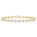 2 Ctw Bezel Set Round Cut Diamond Station Bracelet in 14K Yellow Gold