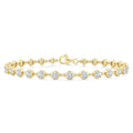 2 Ctw Bezel Set Round Cut Diamond Station Bracelet in 14K Yellow Gold