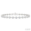 2 Ctw Bezel Set Round Cut Diamond Station Bracelet in 14K White Gold
