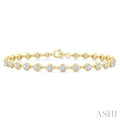 2 Ctw Bezel Set Round Cut Diamond Station Bracelet in 14K Yellow Gold