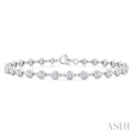 2 Ctw Bezel Set Round Cut Diamond Station Bracelet in Platinum