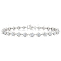3 Ctw Bezel Set Round Cut Diamond Station Bracelet in 14K White Gold