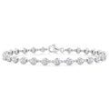 3 Ctw Bezel Set Round Cut Diamond Station Bracelet in Platinum