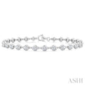 3 Ctw Bezel Set Round Cut Diamond Station Bracelet in Platinum