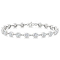 4 Ctw Bezel Set Round Cut Diamond Station Bracelet in 14K White Gold
