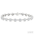 4 Ctw Bezel Set Round Cut Diamond Station Bracelet in 14K White Gold