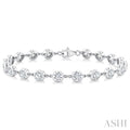 4 Ctw Bezel Set Round Cut Diamond Station Bracelet in Platinum