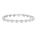 5 Ctw Bezel Set Round Cut Diamond Station Bracelet in 14K White Gold