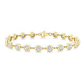 5 Ctw Bezel Set Round Cut Diamond Station Bracelet in 14K Yellow Gold