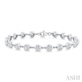 5 Ctw Bezel Set Round Cut Diamond Station Bracelet in Platinum