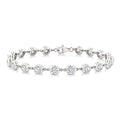1/2 Ctw Bezel Set Round Cut Diamond Station Bracelet in 14K White Gold