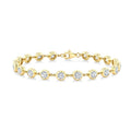 1/2 Ctw Bezel Set Round Cut Diamond Station Bracelet in 14K Yellow Gold