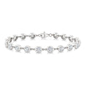 1/2 Ctw Bezel Set Round Cut Diamond Station Bracelet in 14K White Gold