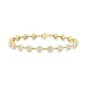 1/2 Ctw Bezel Set Round Cut Diamond Station Bracelet in 14K Yellow Gold