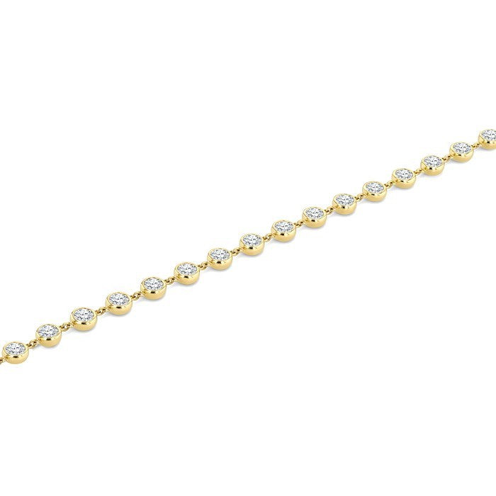 1/2 Ctw Bezel Set Round Cut Diamond Station Bracelet in 14K Yellow Gold