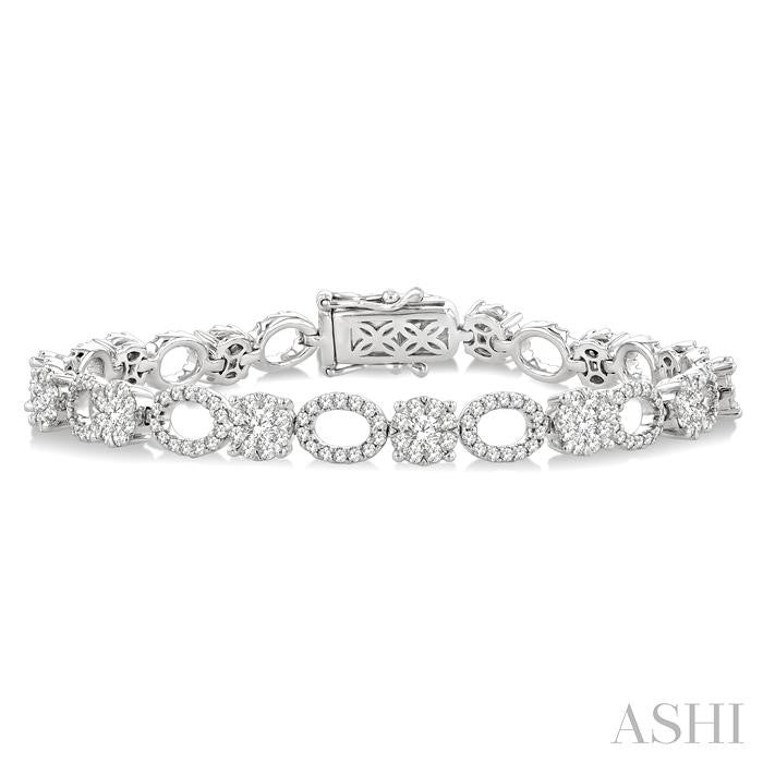 3 1/3 Ctw Shine Bright Round Cut Diamond Bracelet in 14K White Gold