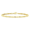 1/3 Ctw Bezel Set Round Cut Bead Bijoux Diamond Beaded Fashion Bracelet in 10K Yellow Gold