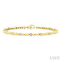 1/3 Ctw Bezel Set Round Cut Bead Bijoux Diamond Beaded Fashion Bracelet in 10K Yellow Gold