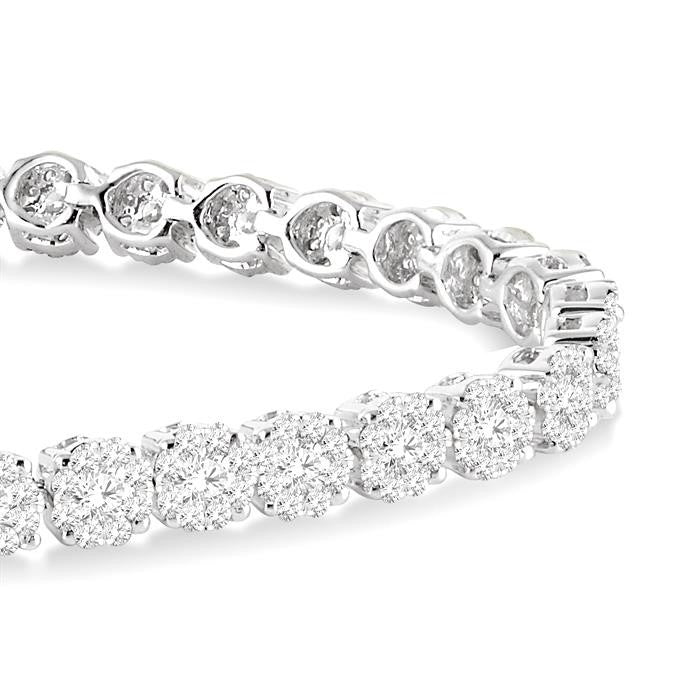 3 Ctw Round Cut Shine Bright Diamond Tennis Bracelet in 14K White Gold