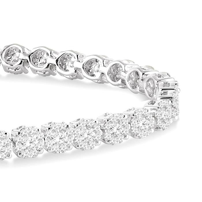 3 Ctw Round Cut Shine Bright Diamond Tennis Bracelet in 14K White Gold