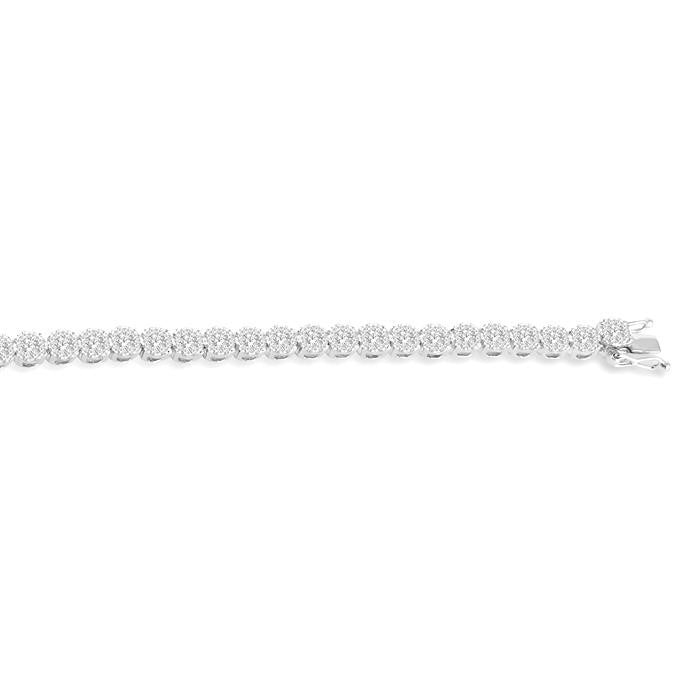 3 Ctw Round Cut Shine Bright Diamond Tennis Bracelet in 14K White Gold
