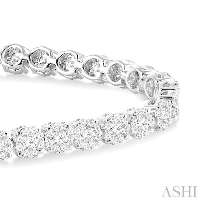 3 Ctw Round Cut Shine Bright Diamond Tennis Bracelet in 14K White Gold