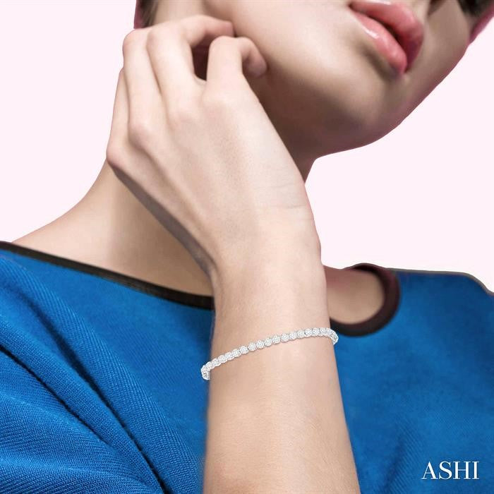 3 Ctw Round Cut Shine Bright Diamond Tennis Bracelet in 14K White Gold
