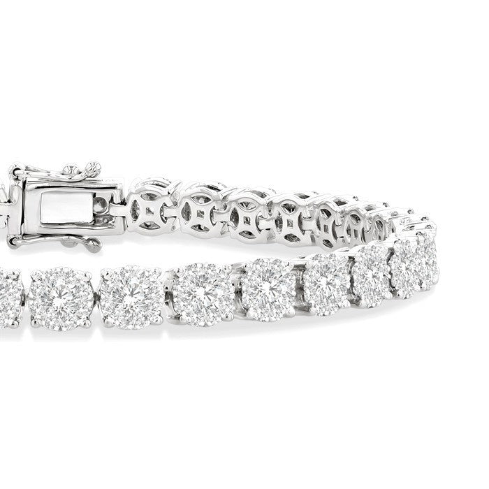 5 Ctw Round Cut Diamond Shine Bright Tennis Bracelet in 14K White Gold