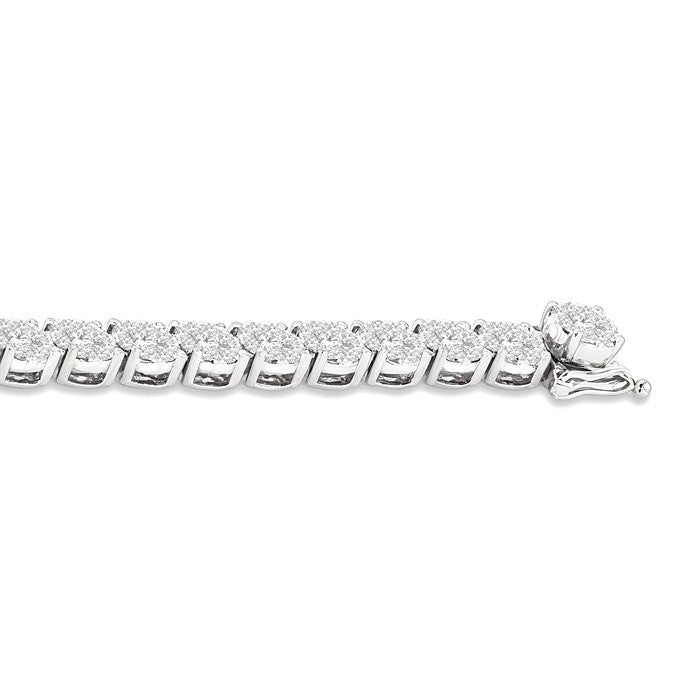 5 Ctw Round Cut Diamond Shine Bright Tennis Bracelet in 14K White Gold