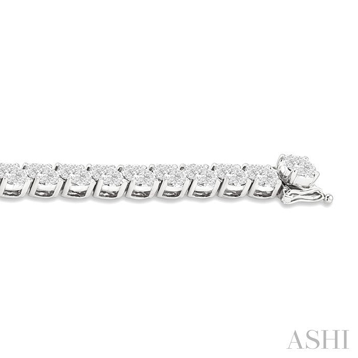 5 Ctw Round Cut Diamond Shine Bright Tennis Bracelet in 14K White Gold