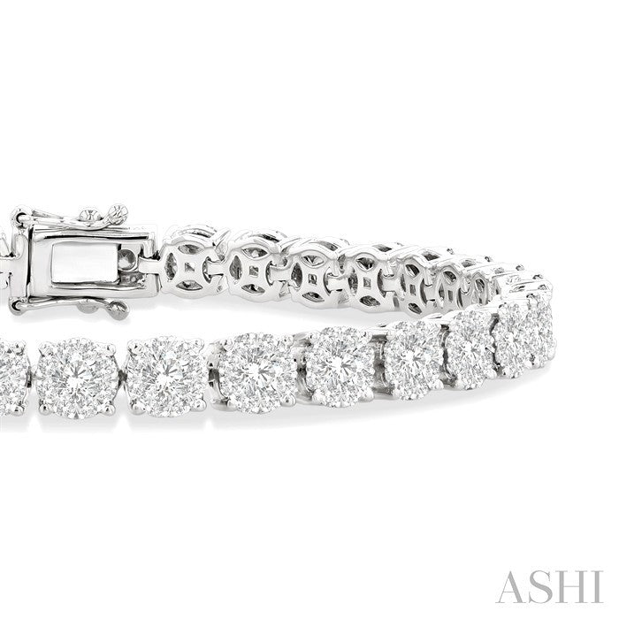 5 Ctw Round Cut Diamond Shine Bright Tennis Bracelet in 14K White Gold