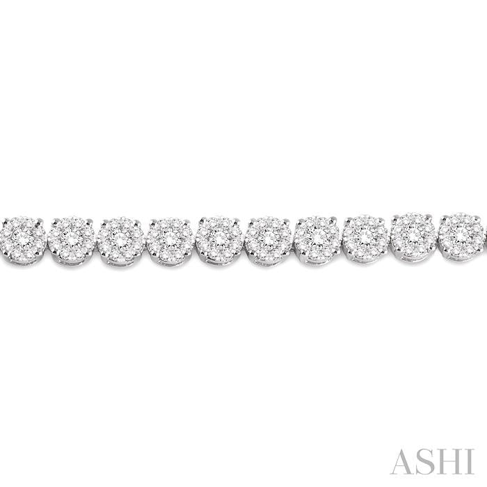 5 1/3 Ctw Round Cut Diamond Shine Bright Tennis Bracelet in 14K White Gold