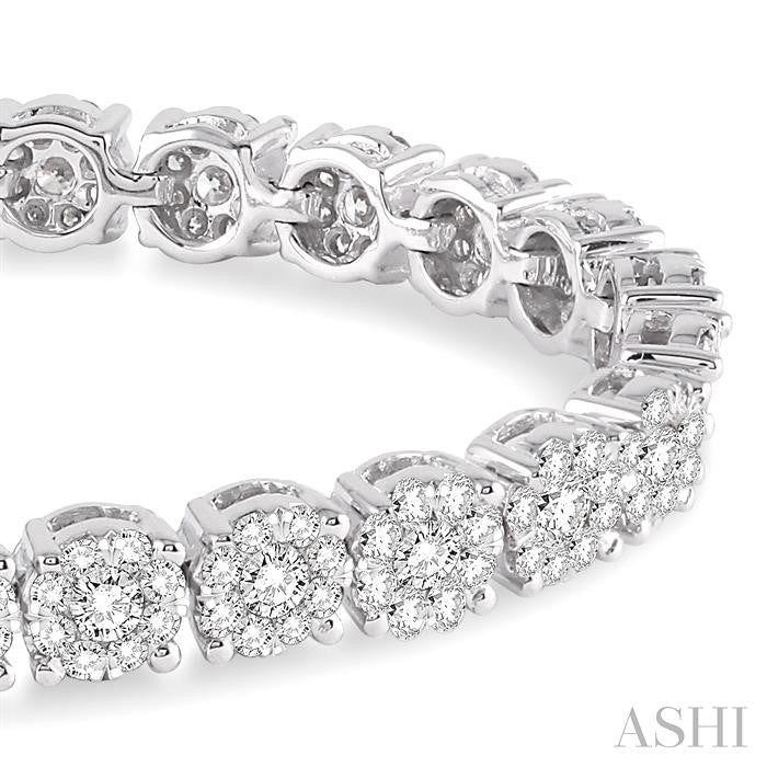 5 1/3 Ctw Round Cut Diamond Shine Bright Tennis Bracelet in 14K White Gold