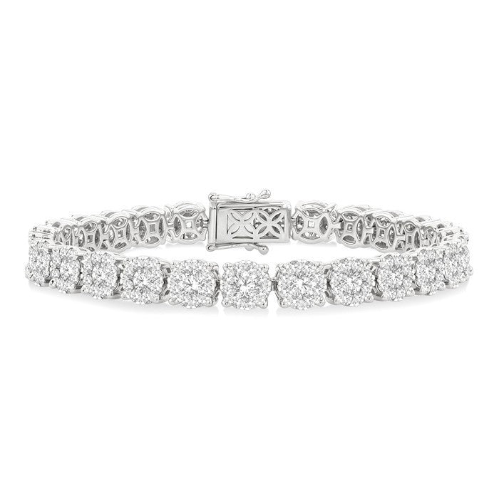 7 Ctw Round Cut Diamond Shine Bright Tennis Bracelet in 14K White Gold