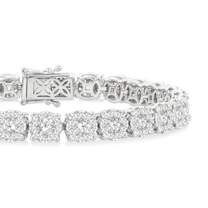 7 Ctw Round Cut Diamond Shine Bright Tennis Bracelet in 14K White Gold