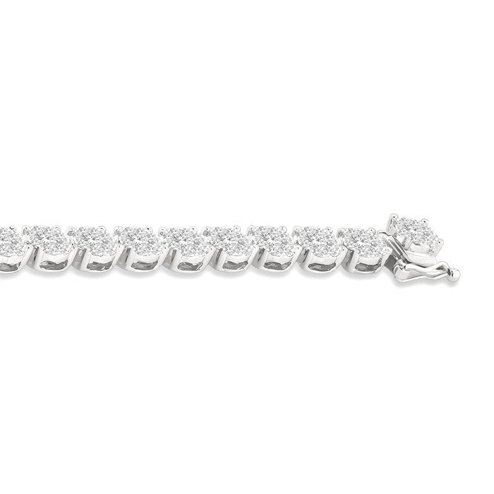 7 Ctw Round Cut Diamond Shine Bright Tennis Bracelet in 14K White Gold
