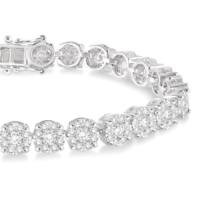 7 Ctw Round Cut Diamond Shine Bright Tennis Bracelet in 14K White Gold