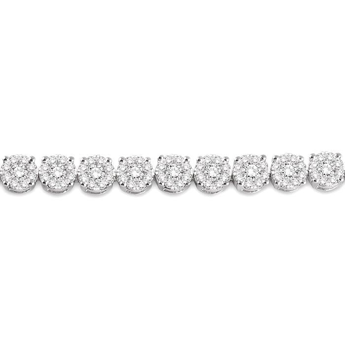 7 Ctw Round Cut Diamond Shine Bright Tennis Bracelet in 14K White Gold