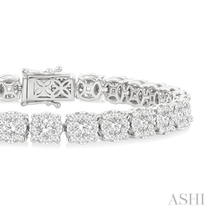 7 Ctw Round Cut Diamond Shine Bright Tennis Bracelet in 14K White Gold