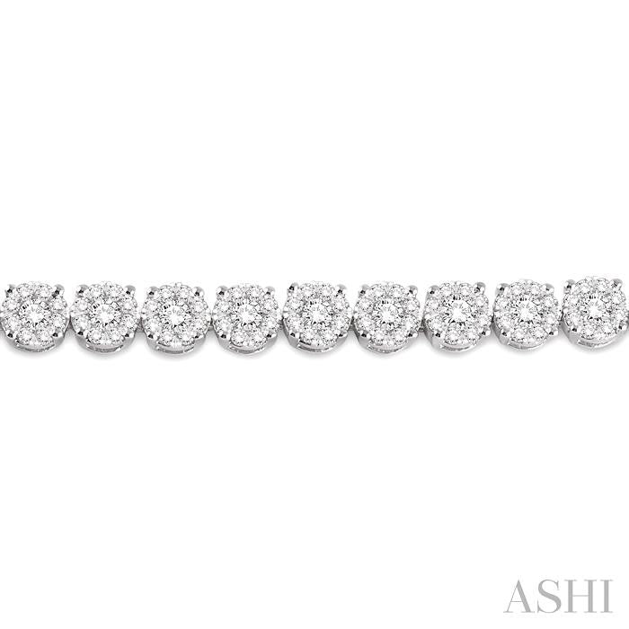 7 Ctw Round Cut Diamond Shine Bright Tennis Bracelet in 14K White Gold