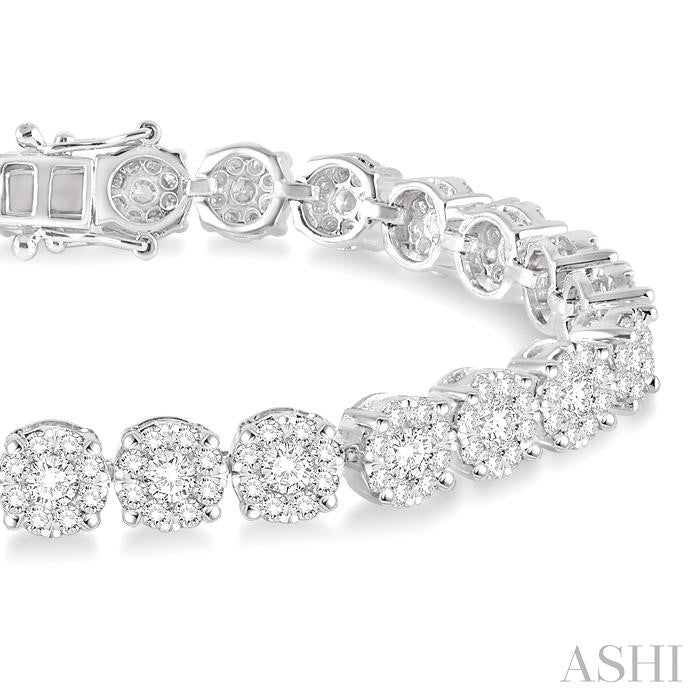 7 Ctw Round Cut Diamond Shine Bright Tennis Bracelet in 14K White Gold