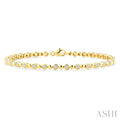 3/4 Ctw Bezel set Round Cut Bead Bijoux Diamond Beaded Fashion Bracelet in 10K Yellow Gold